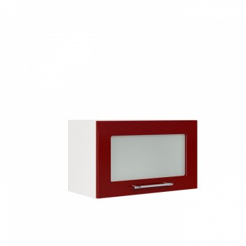 Бруклин ШВГС 600 Шкаф верхний горизонтальный со стеклом (Бетон белый/корпус Белый) в Козульке - kozulka.mebel54.com | фото