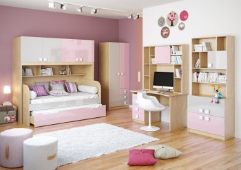 Детская комната Грэйси (Розовый/Серый/корпус Клен) в Козульке - kozulka.mebel54.com | фото