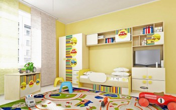 Детская комната Клаксон (Бежевый/корпус Клен) в Козульке - kozulka.mebel54.com | фото
