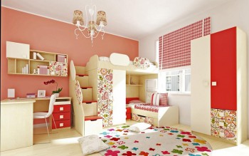 Детская комната Ретвит (Бежевый/Красный/корпус Клен) в Козульке - kozulka.mebel54.com | фото