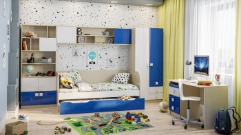 Детская комната Скай Люкс (Синий/Белый/корпус Клен) в Козульке - kozulka.mebel54.com | фото