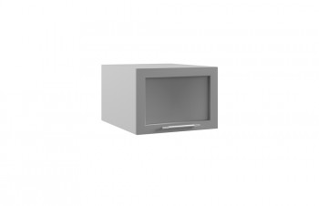 Гарда ГПГС 500 шкаф верхний горизонтальный глубокий со стеклом (Белый Эмалит/корпус Серый) в Козульке - kozulka.mebel54.com | фото