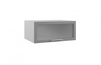 Гарда ГПГС 800 шкаф верхний горизонтальный глубокий со стеклом (Белый Эмалит/корпус Серый) в Козульке - kozulka.mebel54.com | фото