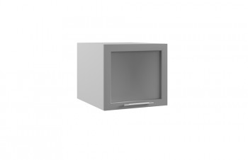Гарда ГВПГС 500 шкаф верхний горизонтальный глубокий со стеклом высокий (Белый Эмалит/корпус Серый) в Козульке - kozulka.mebel54.com | фото