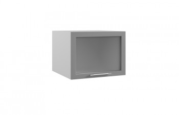 Гарда ГВПГС 600 шкаф верхний горизонтальный глубокий со стеклом высокий (Белый Эмалит/корпус Серый) в Козульке - kozulka.mebel54.com | фото