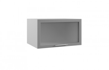 Гарда ГВПГС 800 шкаф верхний горизонтальный глубокий со стеклом высокий (Белый Эмалит/корпус Серый) в Козульке - kozulka.mebel54.com | фото