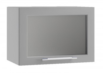 Гарда ПГС 500 шкаф верхний горизонтальный со стеклом (Белый Эмалит/корпус Серый) в Козульке - kozulka.mebel54.com | фото