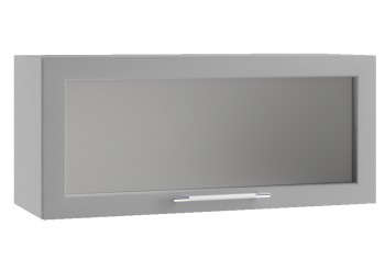 Гарда ПГС 800 шкаф верхний горизонтальный со стеклом (Белый Эмалит/корпус Серый) в Козульке - kozulka.mebel54.com | фото