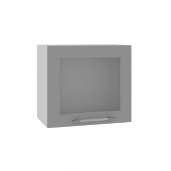 Гарда ВПГС 500 шкаф верхний горизонтальный со стеклом высокий (Белый Эмалит/корпус Серый) в Козульке - kozulka.mebel54.com | фото