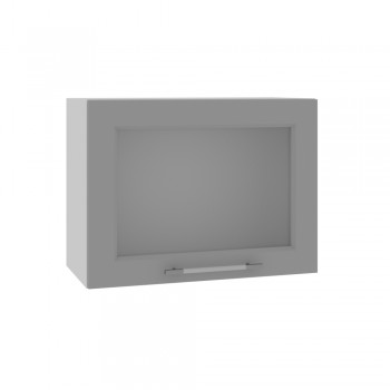 Гарда ВПГС 600 шкаф верхний горизонтальный со стеклом высокий (Белый Эмалит/корпус Серый) в Козульке - kozulka.mebel54.com | фото