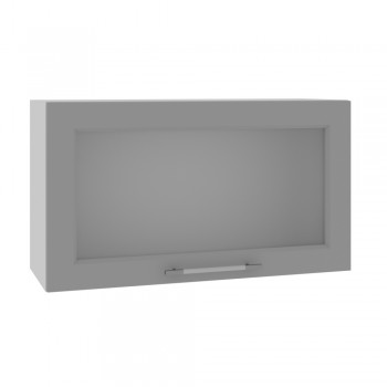 Гарда ВПГС 800 шкаф верхний горизонтальный со стеклом высокий (Белый Эмалит/корпус Серый) в Козульке - kozulka.mebel54.com | фото