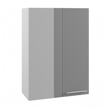 Гарда ВПУ 650 шкаф верхний угловой высокий (Белый Эмалит/корпус Серый) в Козульке - kozulka.mebel54.com | фото