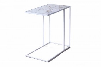 Журнальный столик Stone 018 (Прямоугольный) Металл/Керамика 500 Белый в Козульке - kozulka.mebel54.com | фото