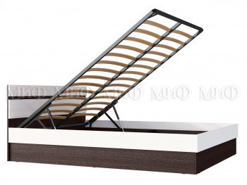 Ким кровать с подъемным механизмом 1,6 (Венге/белый глянец) в Козульке - kozulka.mebel54.com | фото