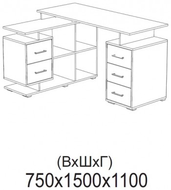 Компьютерный стол угловой СКМУ-3 белый в Козульке - kozulka.mebel54.com | фото