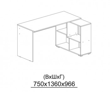 Компьютерный стол угловой СКМУ-3 дуб сонома/белый в Козульке - kozulka.mebel54.com | фото