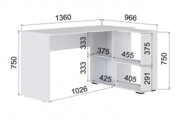 Компьютерный стол угловой СКМУ-4 белый в Козульке - kozulka.mebel54.com | фото