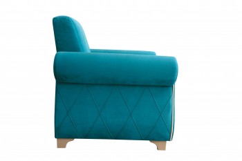 Кресло для отдыха "Порто" (велюр киви бирюза / микровельвет крем) в Козульке - kozulka.mebel54.com | фото