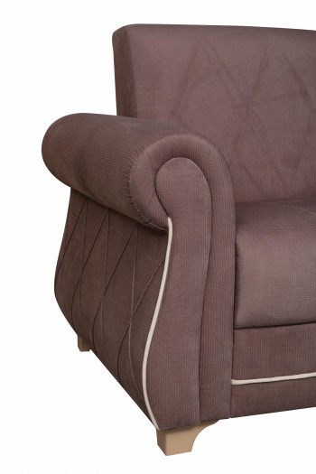 Кресло для отдыха "Порто" (велюр текстура лиловый / микровельвет крем)/осн. в Козульке - kozulka.mebel54.com | фото