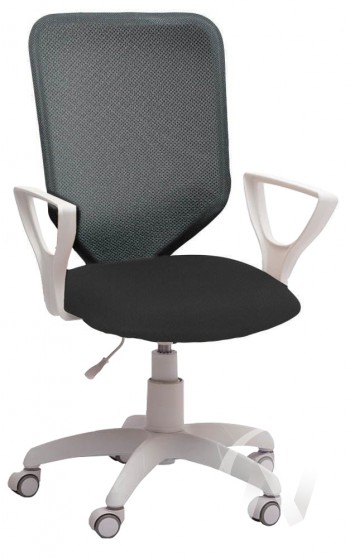 Кресло компьютерное Элегия S (белый/ткань сетка темно-серая) в Козульке - kozulka.mebel54.com | фото