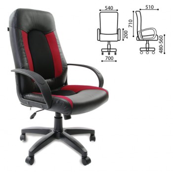 Кресло офисное BRABIX Strike EX-525 (черно-красный) в Козульке - kozulka.mebel54.com | фото