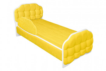 Кровать 160 Атлет 74 Жёлтый (мягкий бортик) в Козульке - kozulka.mebel54.com | фото