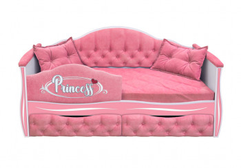 Кровать 160 серии Иллюзия 2 ящика 36 Розовый (мягкий бортик/подушки) в Козульке - kozulka.mebel54.com | фото