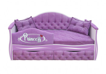 Кровать 160 серии Иллюзия 2 ящика 67 Светло-фиолетовый (подушки/мягкий бортик) в Козульке - kozulka.mebel54.com | фото