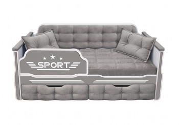 Кровать 160 серии Спорт 2 ящика 45 Серый (подушки) в Козульке - kozulka.mebel54.com | фото