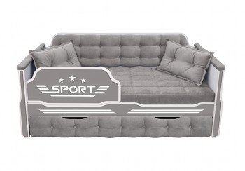 Кровать 170 серии Спорт 1 ящик 45 Серый (подушки) в Козульке - kozulka.mebel54.com | фото