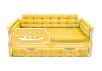 Кровать 170 серии Спорт 1 ящик 74 Жёлтый (мягкие боковые накладки) в Козульке - kozulka.mebel54.com | фото