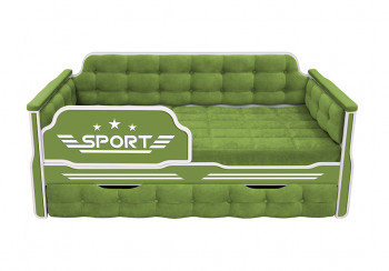 Кровать 170 серии Спорт 1 ящик 76 Зелёный (мягкие боковые накладки) в Козульке - kozulka.mebel54.com | фото