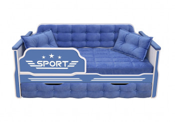 Кровать 170 серии Спорт 1 ящик 85 Синий (подушки) в Козульке - kozulka.mebel54.com | фото