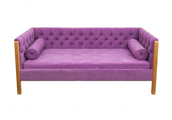 Кровать 180 серии Леди  32 Фиолетовый (подушка валик) в Козульке - kozulka.mebel54.com | фото
