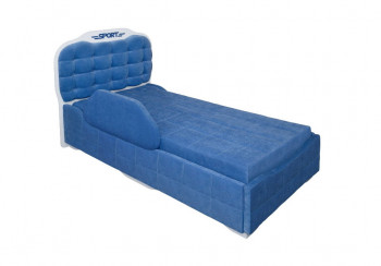 Кровать 190 Атлет Lux 29 Синий (мягкий бортик) в Козульке - kozulka.mebel54.com | фото