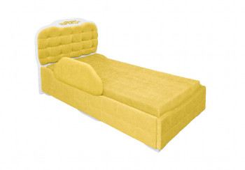 Кровать 190 Атлет Lux 74 Жёлтый (мягкий бортик) в Козульке - kozulka.mebel54.com | фото