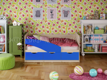 Кровать Бабочки 1,6м (Синий матовый) в Козульке - kozulka.mebel54.com | фото
