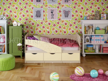 Кровать Бабочки 1,6м (Ваниль матовый) в Козульке - kozulka.mebel54.com | фото