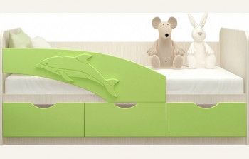 Кровать детская 1,6м Дельфин (Салатовый металлик) в Козульке - kozulka.mebel54.com | фото
