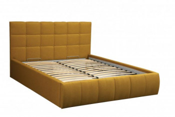 Кровать "Диана" ш. 1400 (Н=1010мм) (жаккард горчица) в Козульке - kozulka.mebel54.com | фото