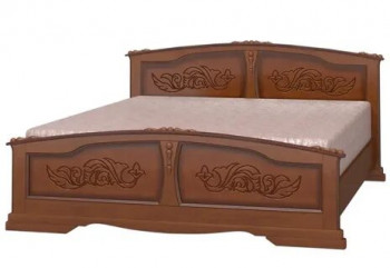 Кровать Елена из массива сосны 800*2000 Орех в Козульке - kozulka.mebel54.com | фото