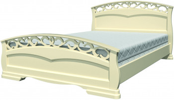 Кровать Грация-1 из массива сосны 1400*2000 Слоновая кость в Козульке - kozulka.mebel54.com | фото