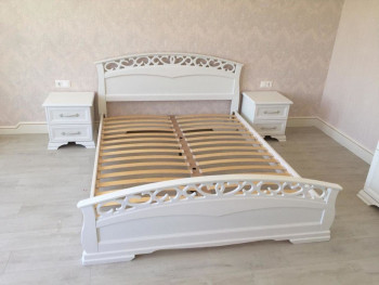 Кровать Грация-1 из массива сосны 900*2000 Белый античный в Козульке - kozulka.mebel54.com | фото