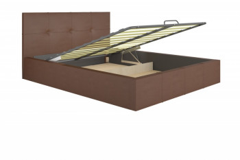 Кровать интерьерная 1,4м ящик и ортопед с подъемом Милос Атлант (Коричневый) в Козульке - kozulka.mebel54.com | фото