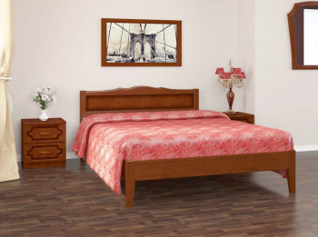 Кровать Карина-7 из массива сосны 1200*2000 Орех в Козульке - kozulka.mebel54.com | фото