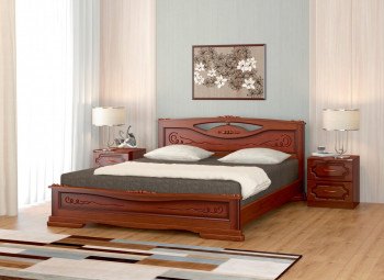 Кровать Карина-7 из массива сосны 1400*2000 Орех в Козульке - kozulka.mebel54.com | фото