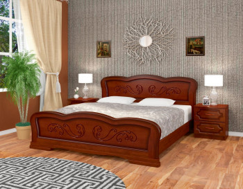 Кровать Карина-8 из массива сосны 1200*2000 Орех в Козульке - kozulka.mebel54.com | фото