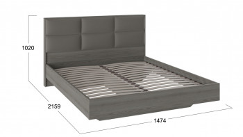 Кровать «Либерти» с мягким изголовьем и подъемным механизмом Хадсон/Ткань Грей/1400 в Козульке - kozulka.mebel54.com | фото