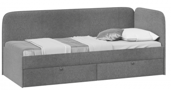 Кровать «Молли» с мягкой обивкой (900) тип 1 (Микровелюр Scandi Graphite 22) в Козульке - kozulka.mebel54.com | фото