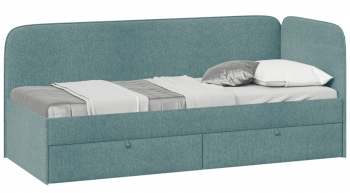 Кровать «Молли» с мягкой обивкой (900) тип 1 (Микровелюр Scandi Indigo 11) в Козульке - kozulka.mebel54.com | фото